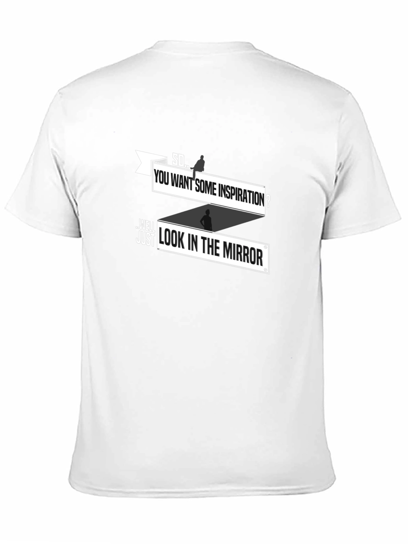 Inspirational Mirror Graphic Tee - Black Cotton T-Shirt