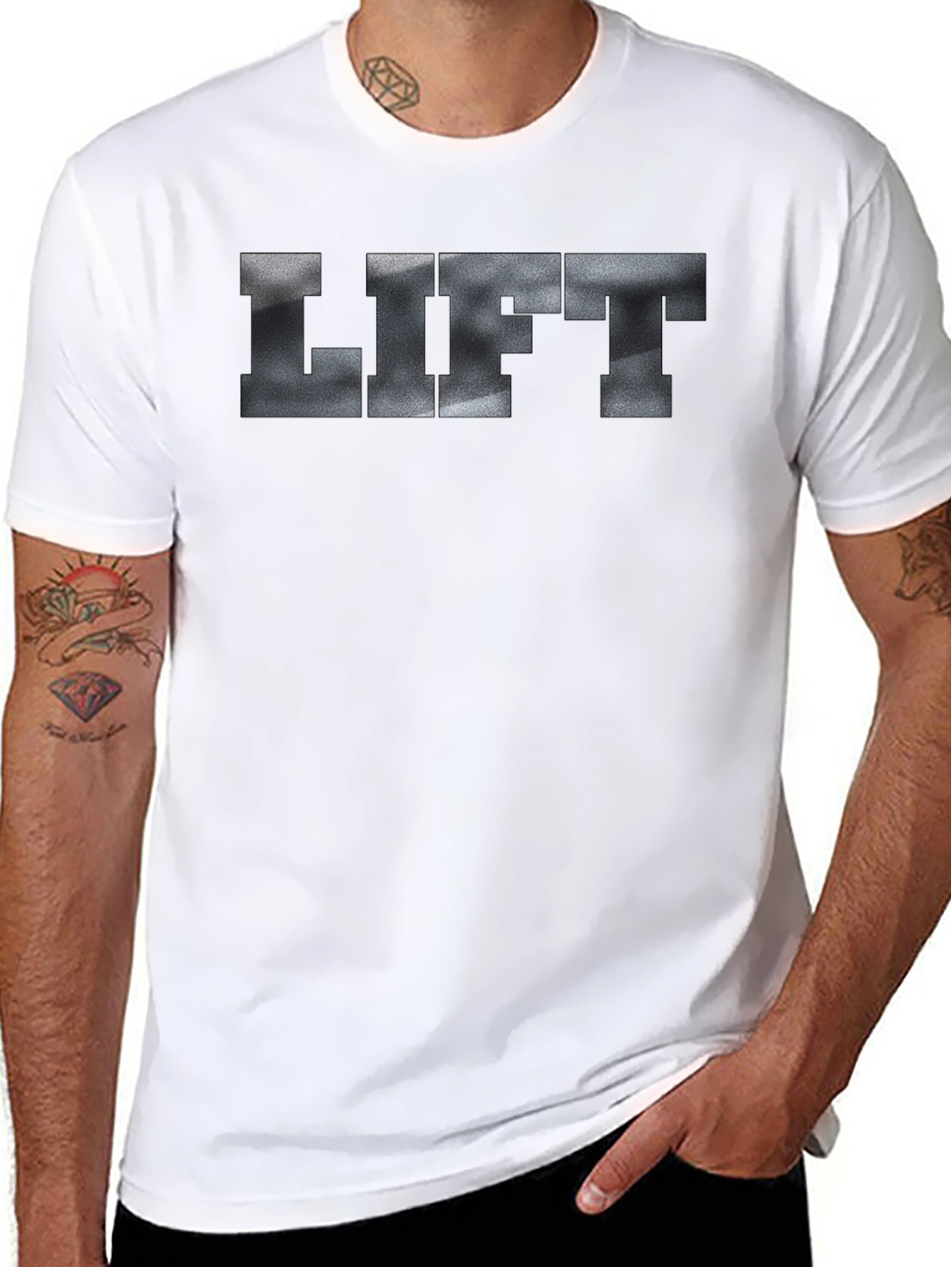 Mens Black Lift T-Shirt - Gym Workout Apparel