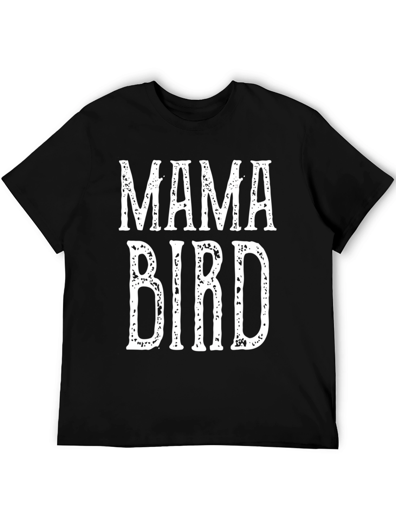 Mama Bird Graphic Tee - Black Cotton T-Shirt