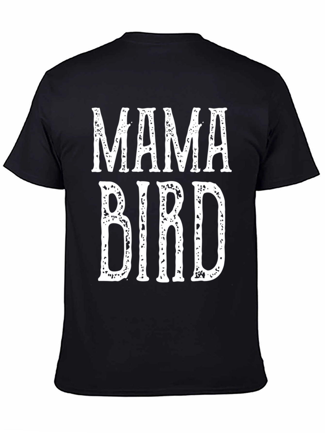 Mama Bird Graphic Tee - Black Cotton T-Shirt