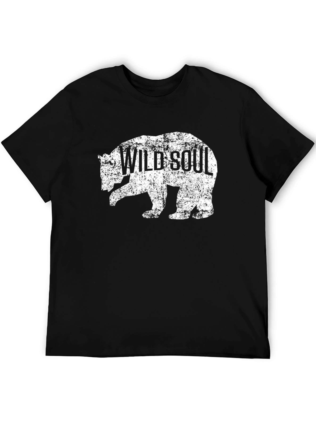 Wild Soul Bear Graphic Tee - Black Cotton T-Shirt