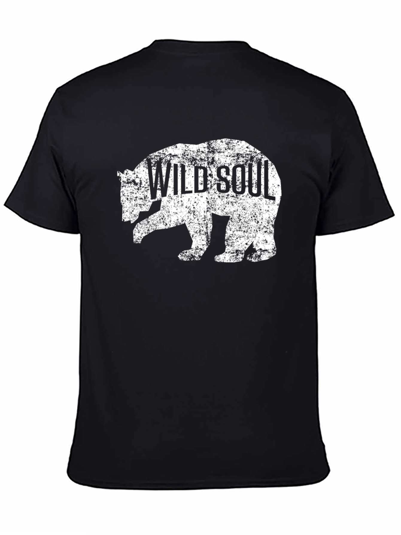 Wild Soul Bear Graphic Tee - Black Cotton T-Shirt