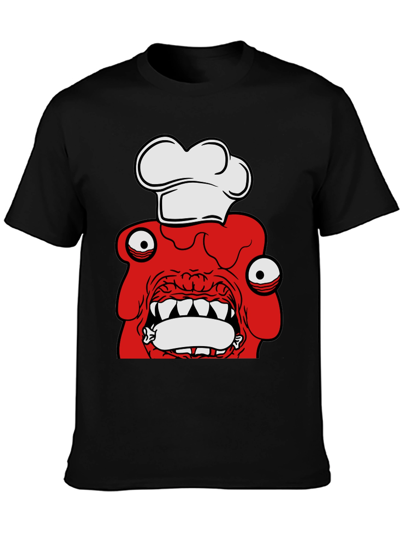 Funny Cartoon Chef Red Monster T-Shirt