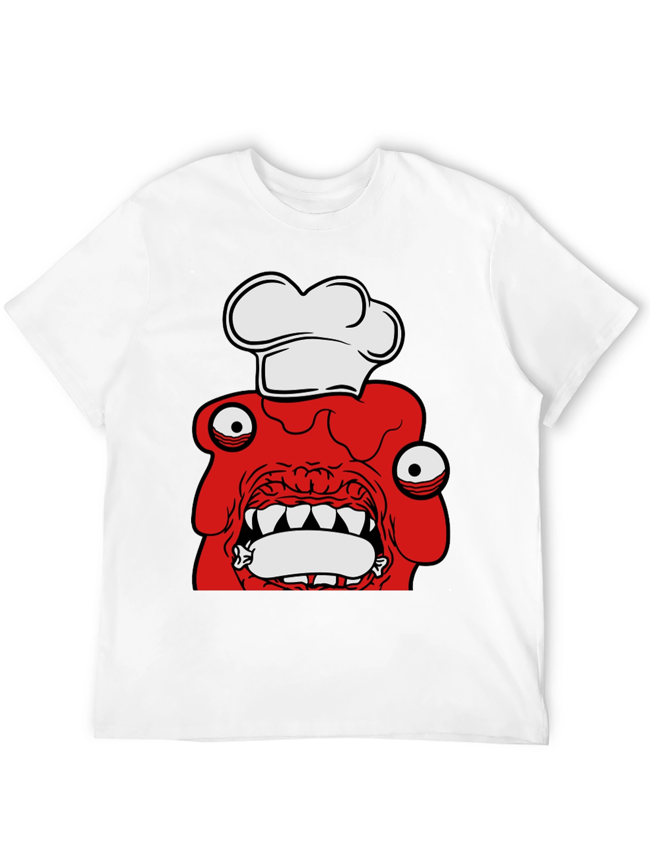 Funny Cartoon Chef Red Monster T-Shirt