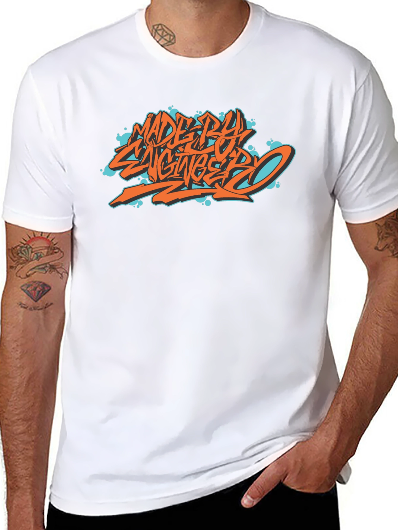 Made By Engineers Graphic Tee - Black Cotton Blend
