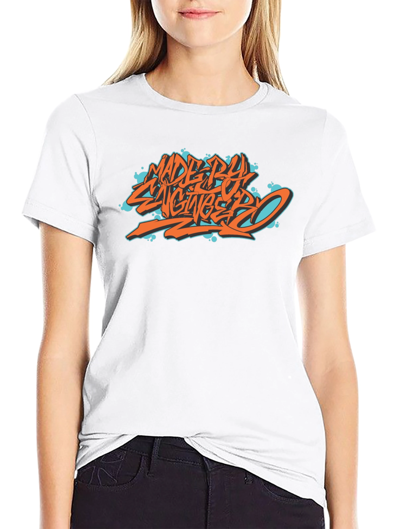 Made By Engineers Graphic Tee - Black Cotton Blend
