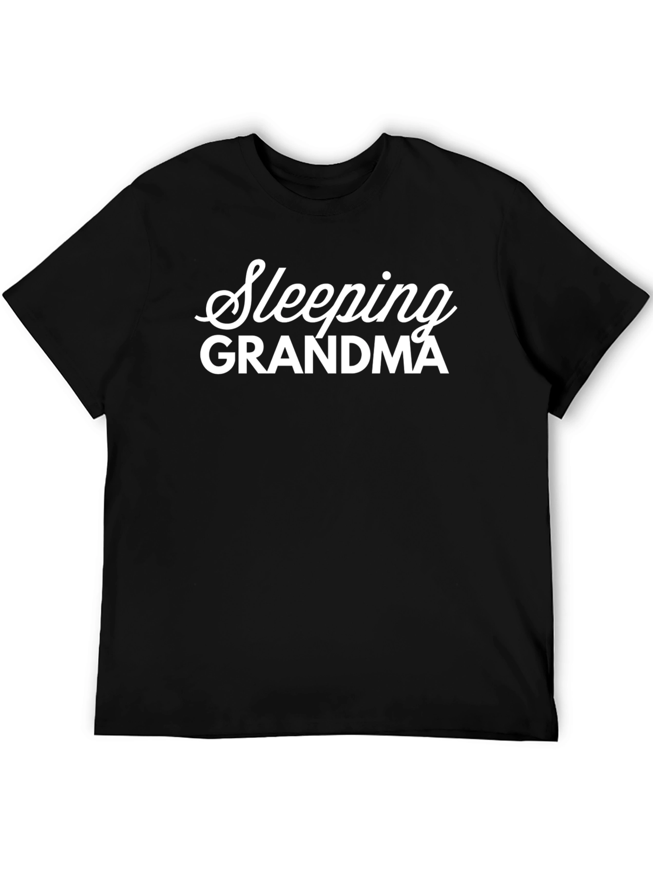 Sleeping Grandma Graphic Tee - Comfy Black T-Shirt