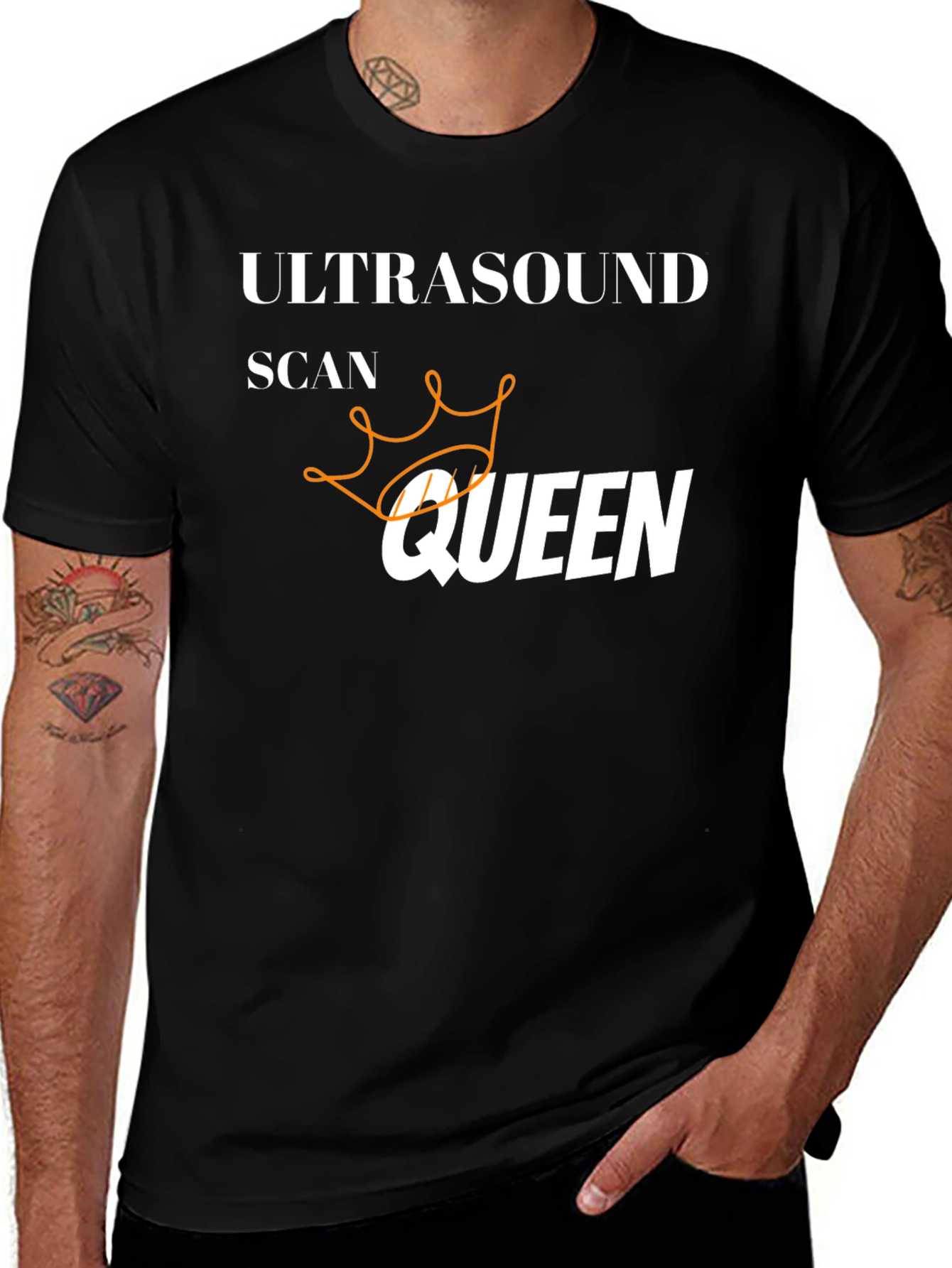 Ultrasound Scan Queen T-Shirt - Black
