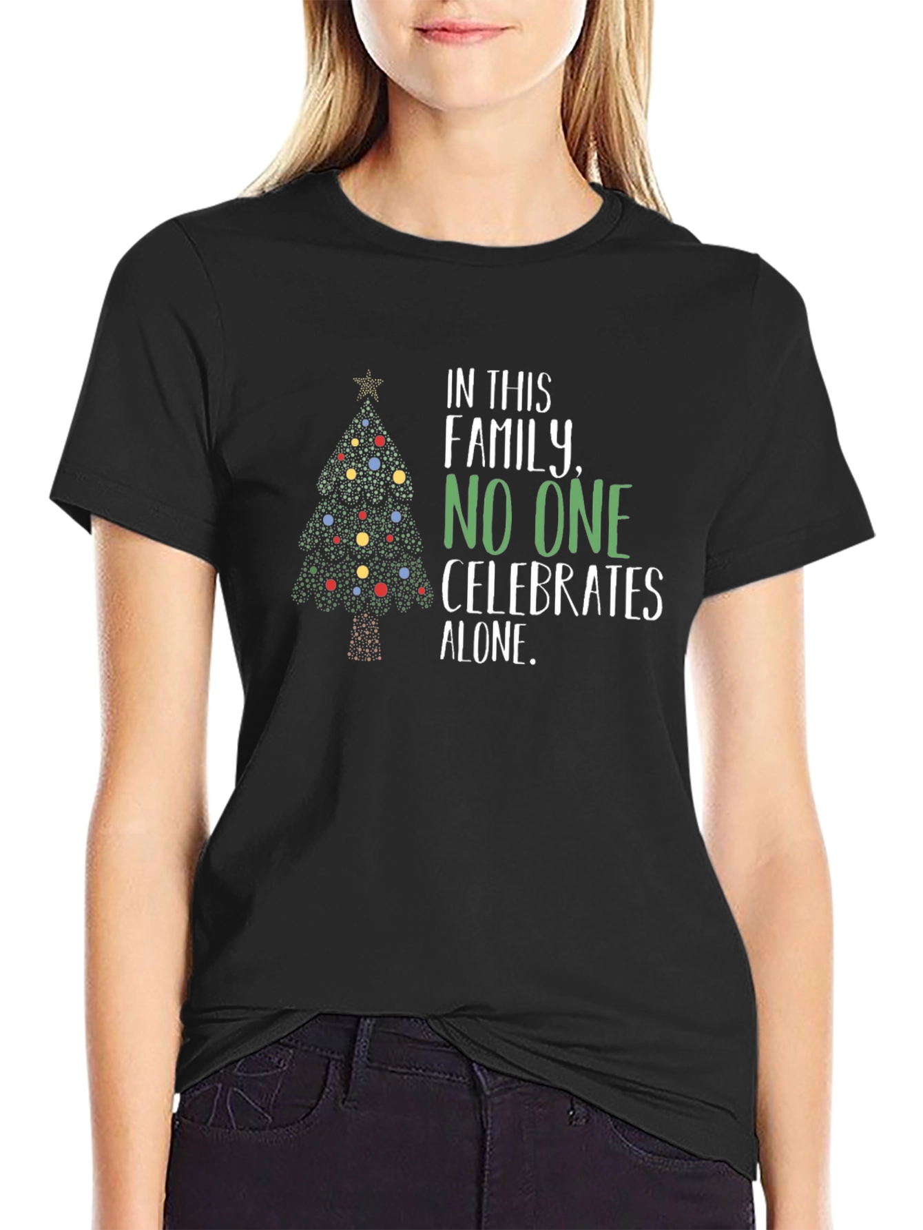 Christmas Family Matching T-Shirt - Celebrates Alone