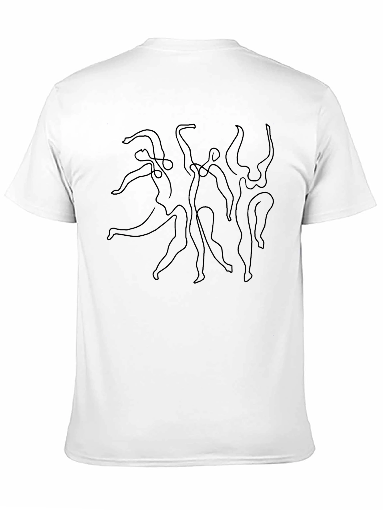 Minimalist Dance Line Art Black T-Shirt