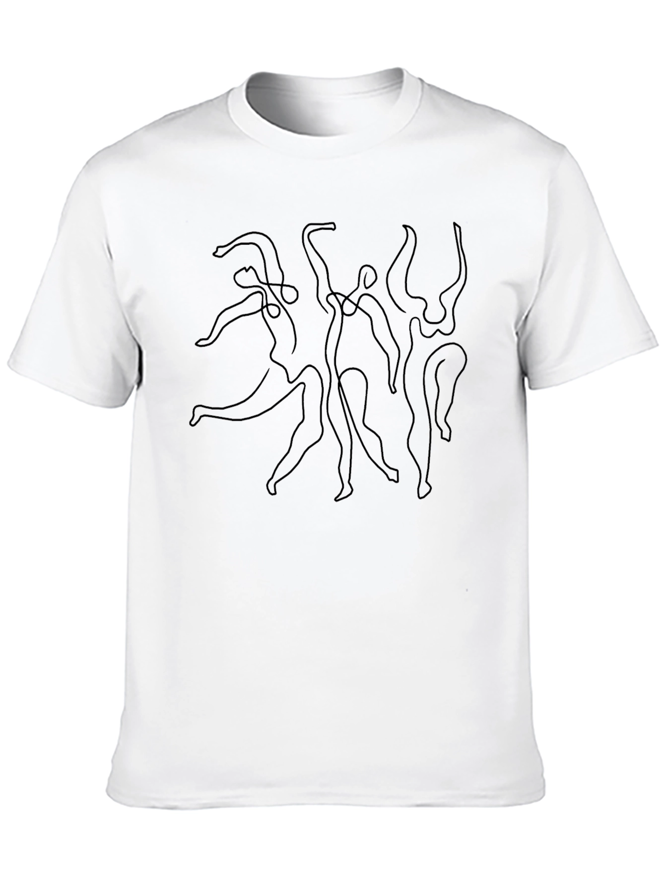Minimalist Dance Line Art Black T-Shirt