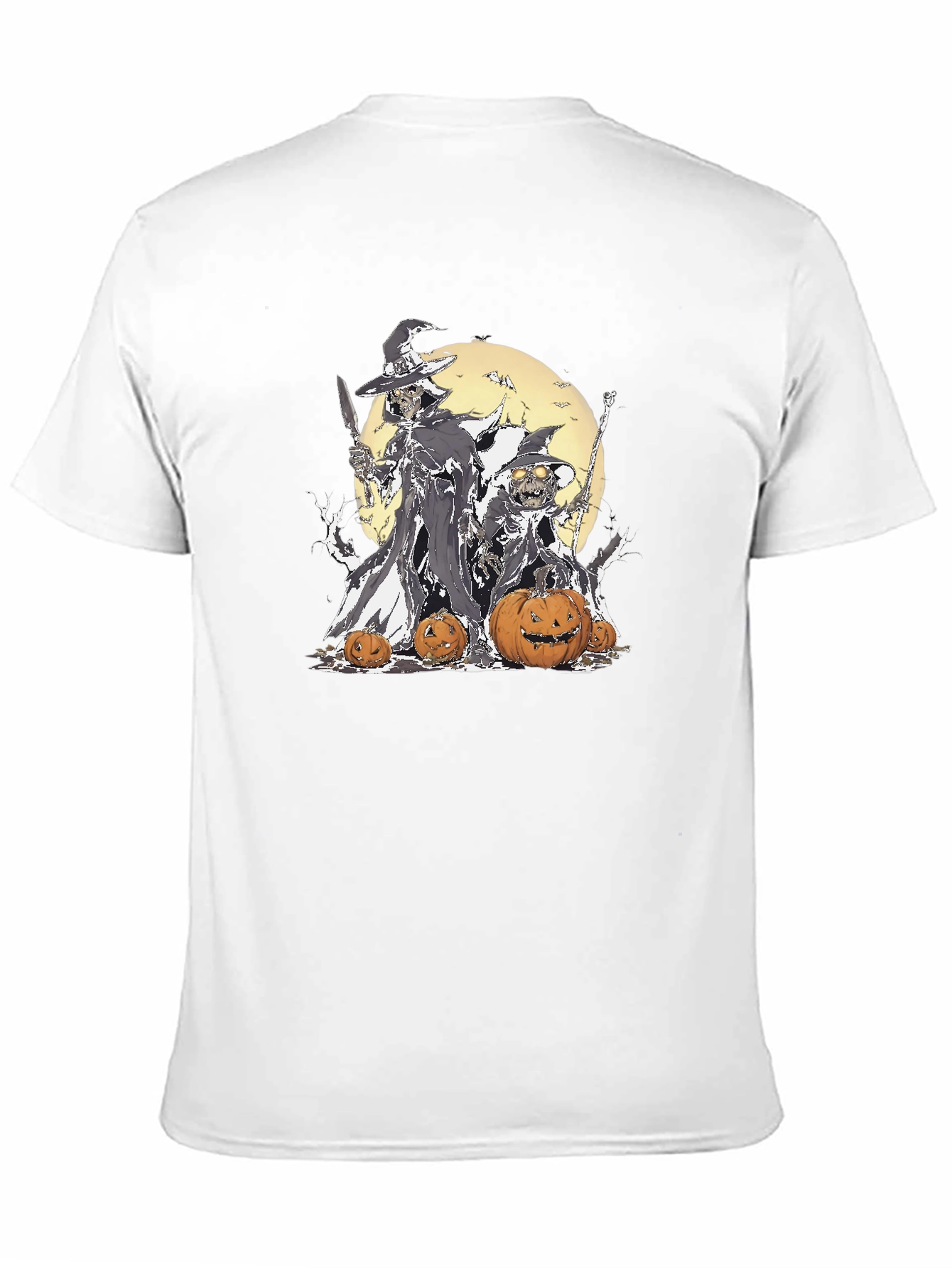 Halloween Witch & Pumpkin Graphic T-Shirt
