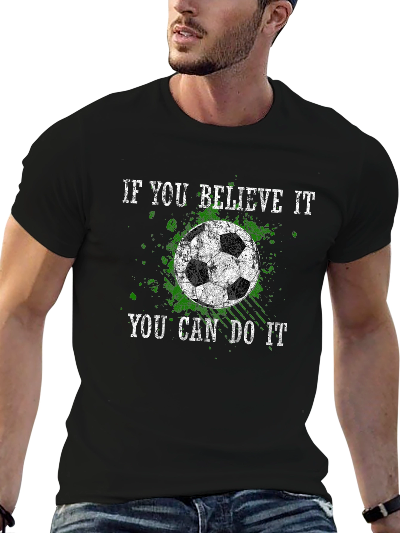 Believe It Soccer Graphic Tee - Black