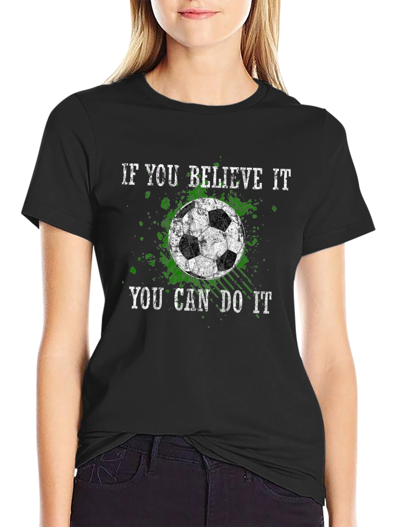 Believe It Soccer Graphic Tee - Black