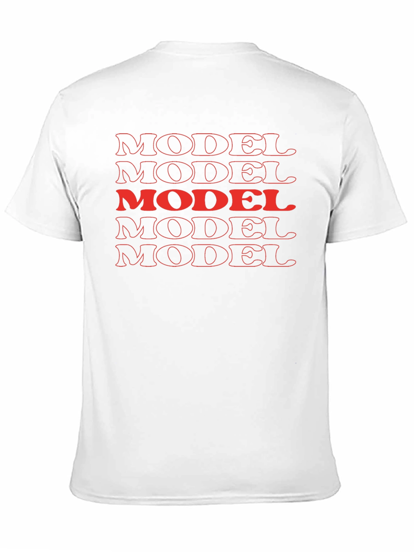 Mens Black T-Shirt with Model Print