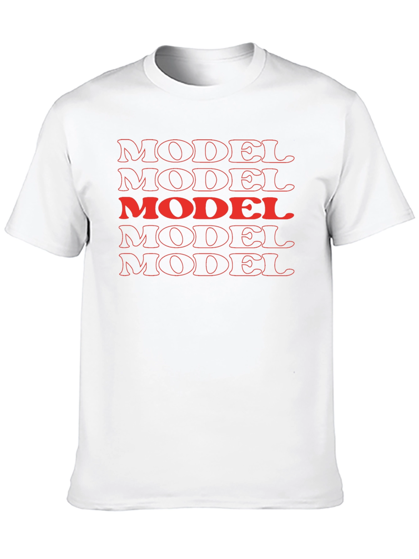 Mens Black T-Shirt with Model Print