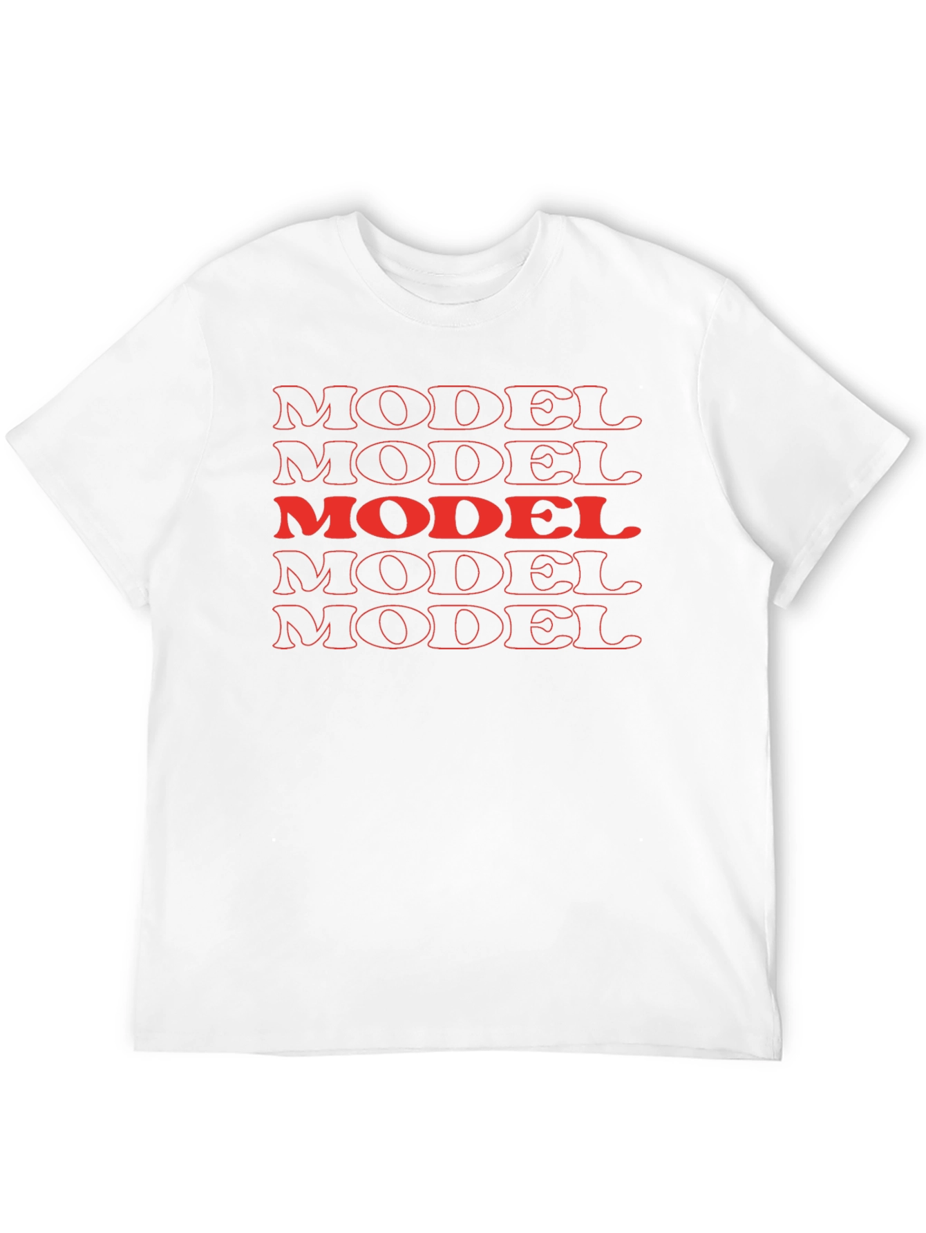 Mens Black T-Shirt with Model Print
