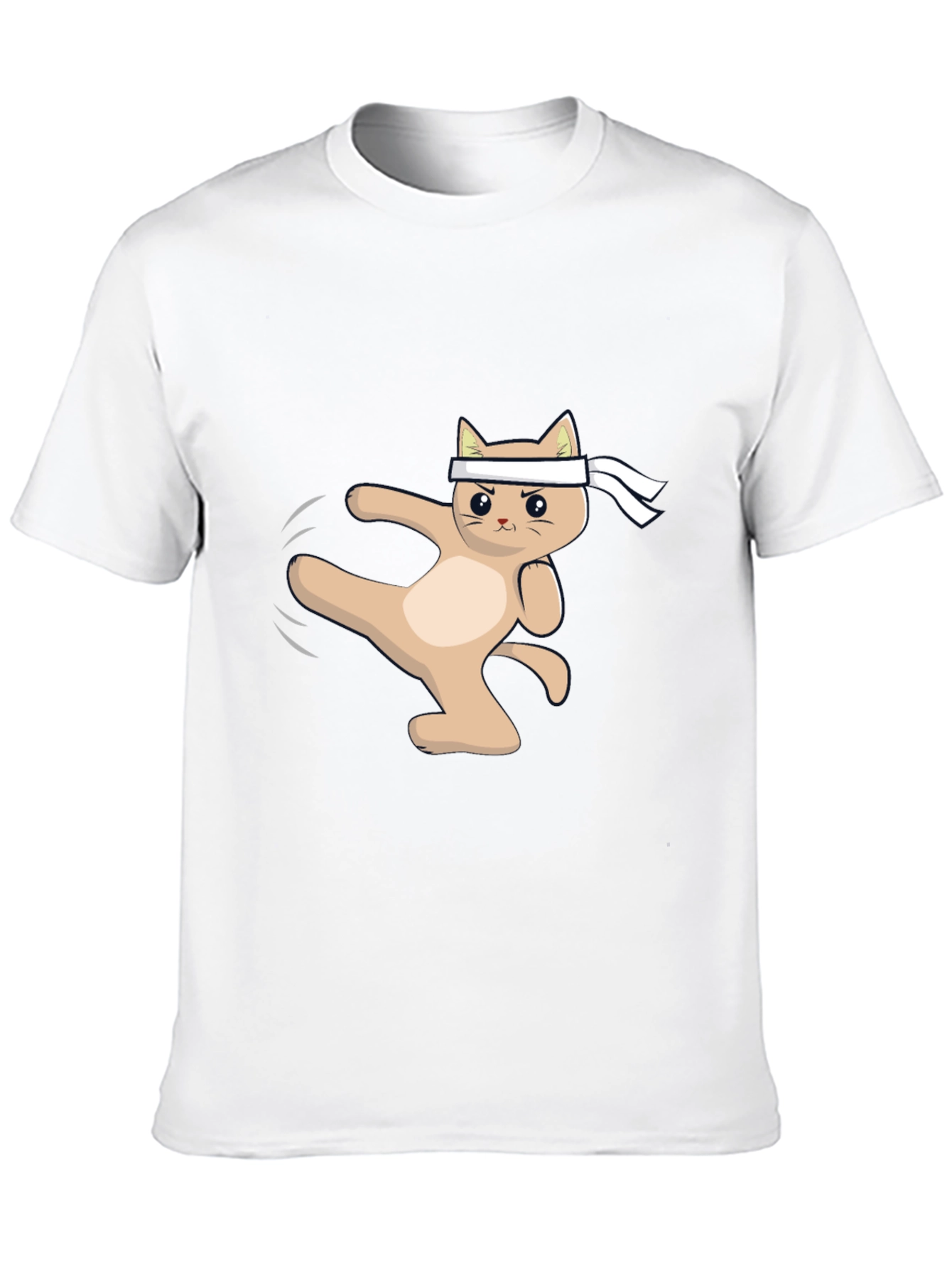 Karate Cat T-Shirt - Black Cotton Martial Arts Tee
