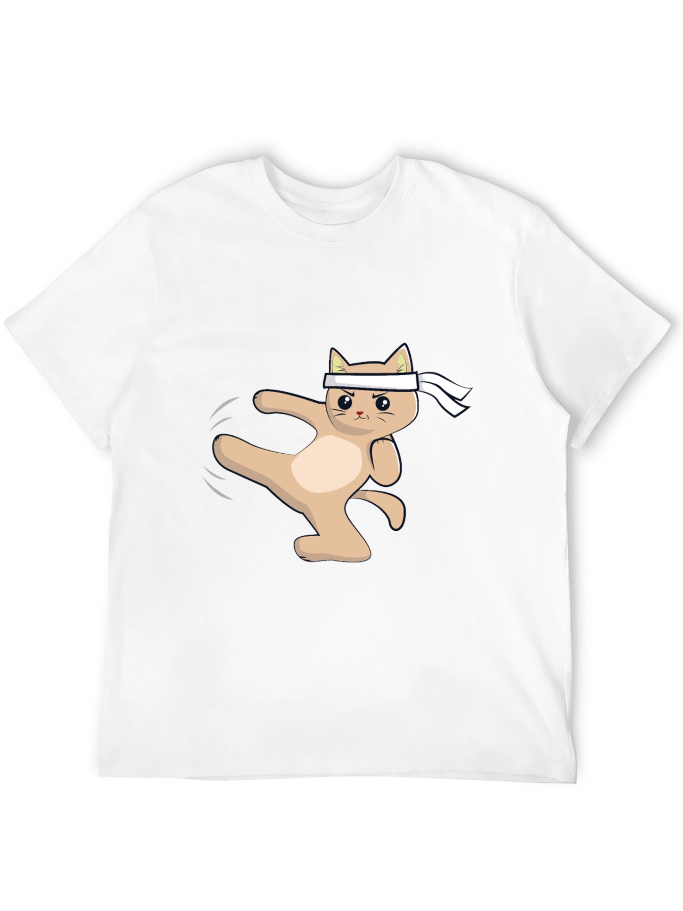 Karate Cat T-Shirt - Black Cotton Martial Arts Tee