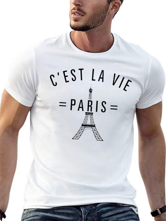 Cest La Vie Paris Graphic Tee - Eiffel Tower Design