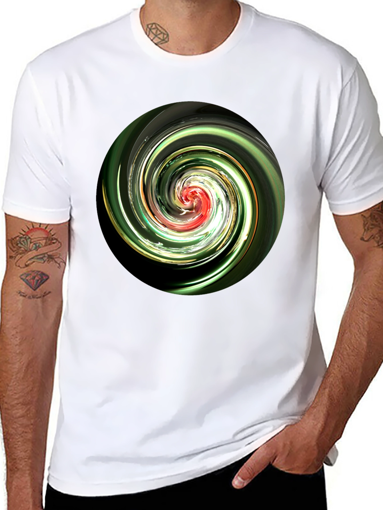Swirl Design Black T-Shirt