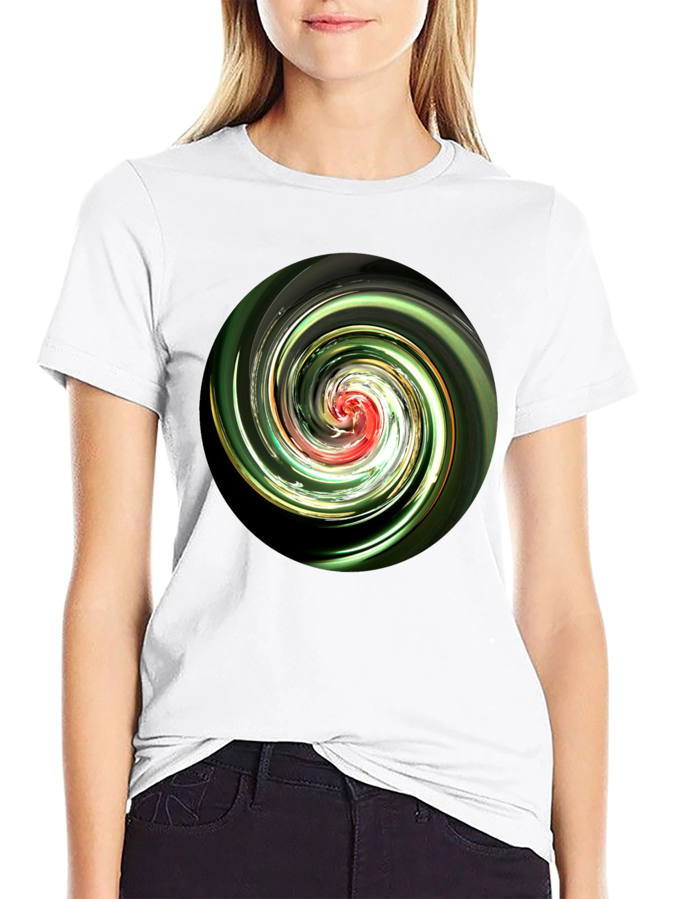 Swirl Design Black T-Shirt
