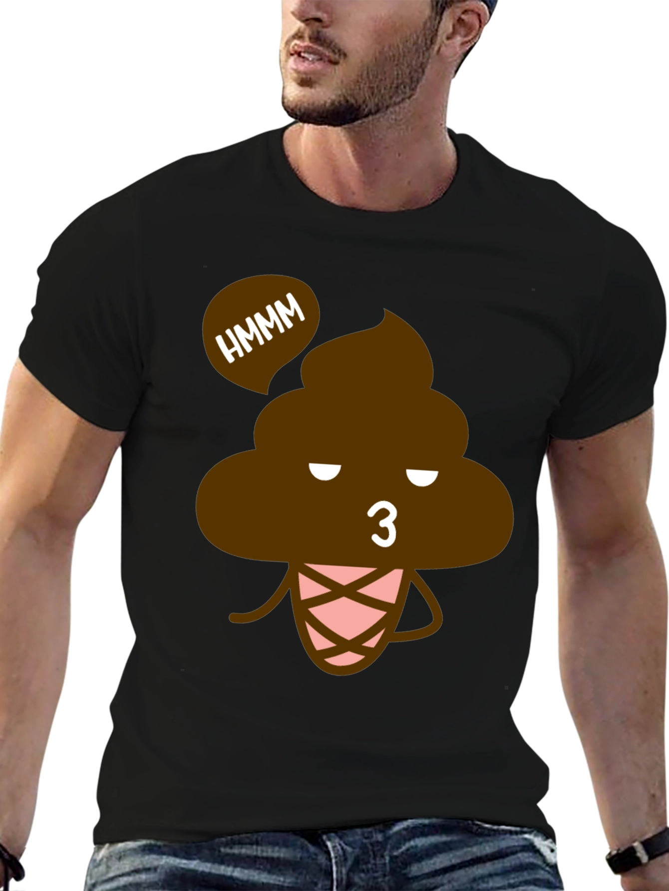 Funny Poop Emoji T-Shirt - Black