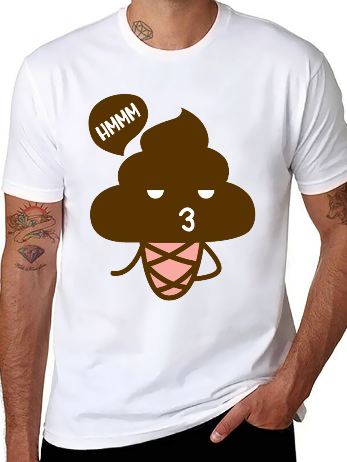 Funny Poop Emoji T-Shirt - Black