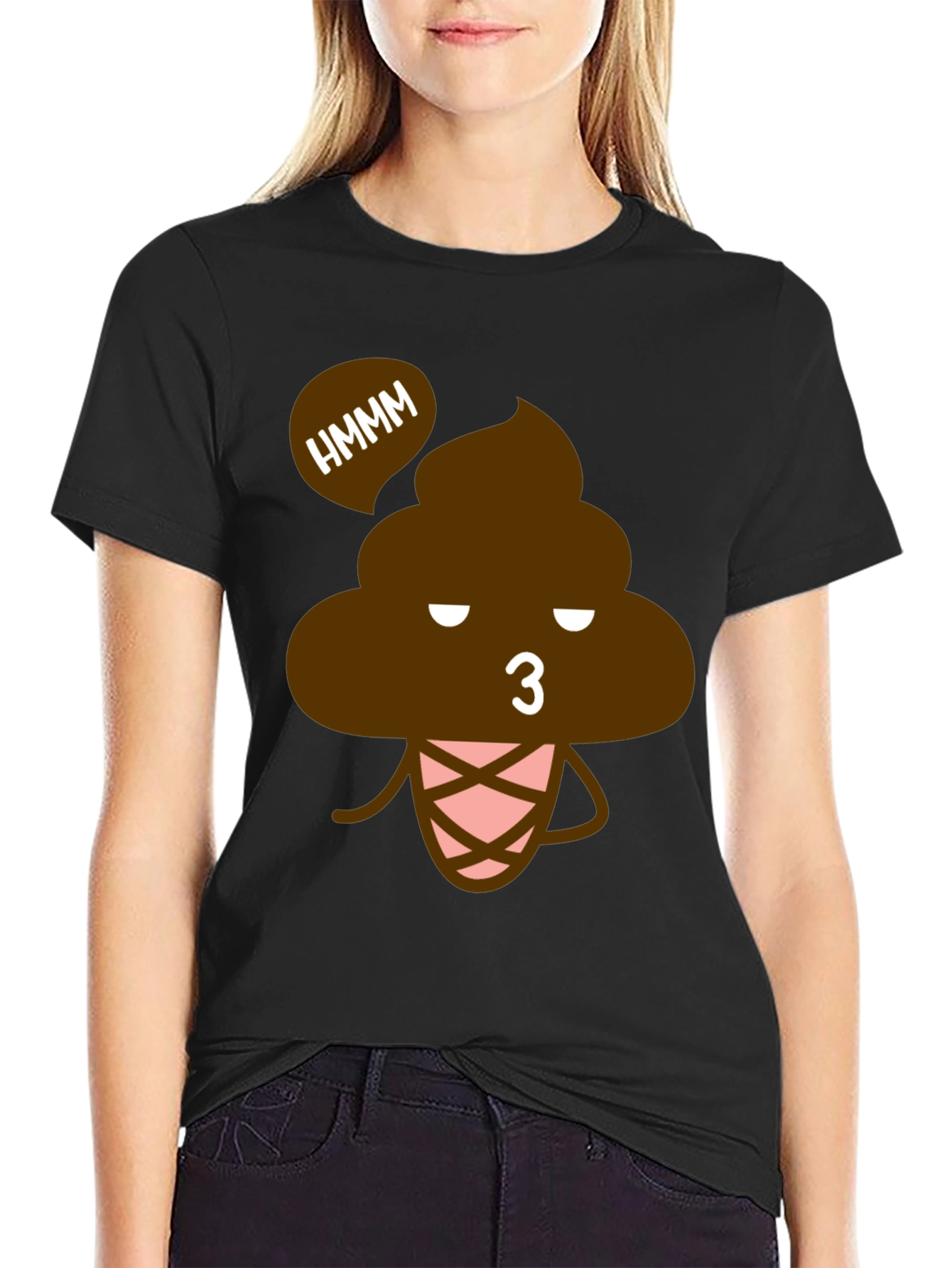 Funny Poop Emoji T-Shirt - Black