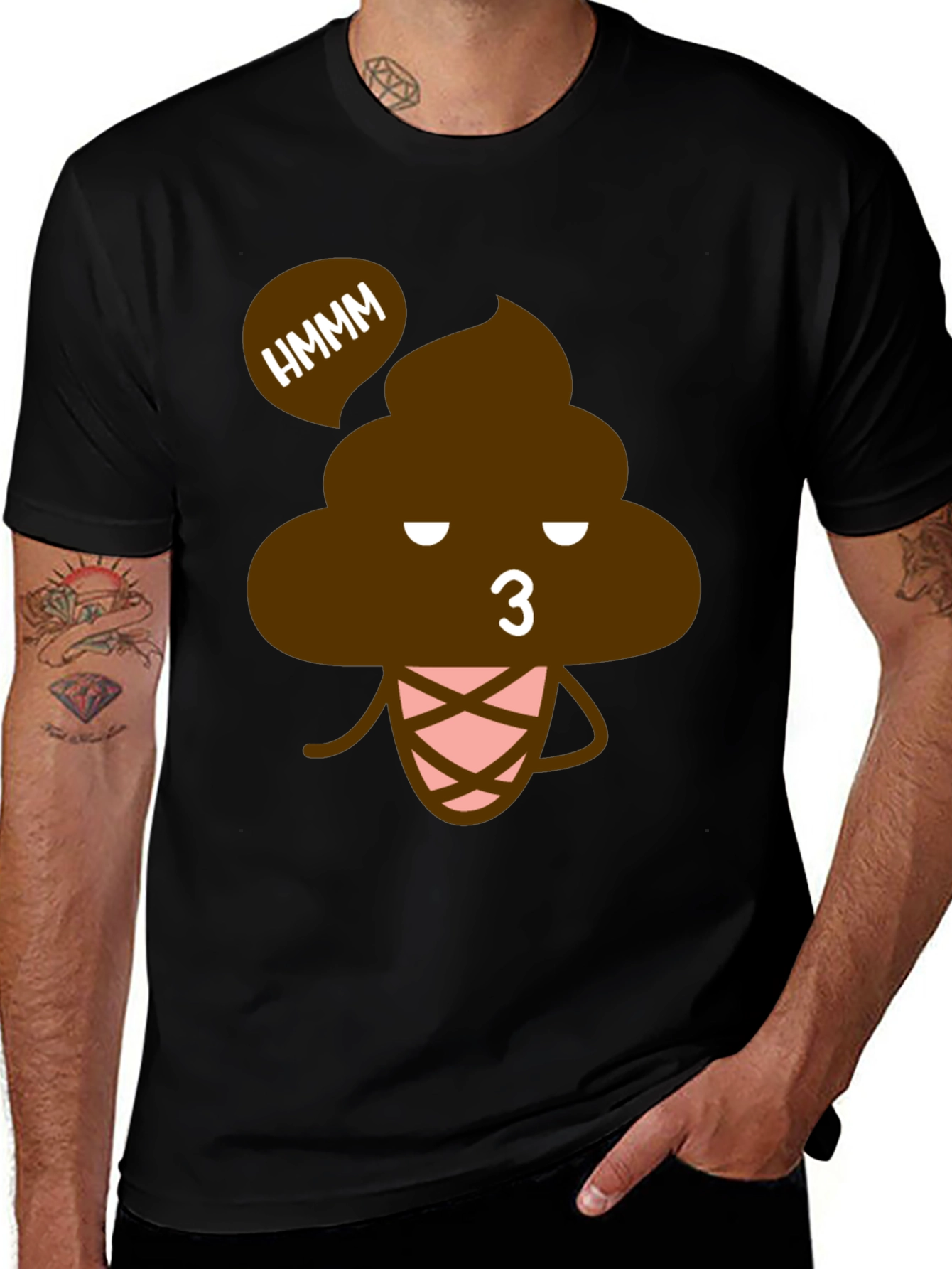 Funny Poop Emoji T-Shirt - Black