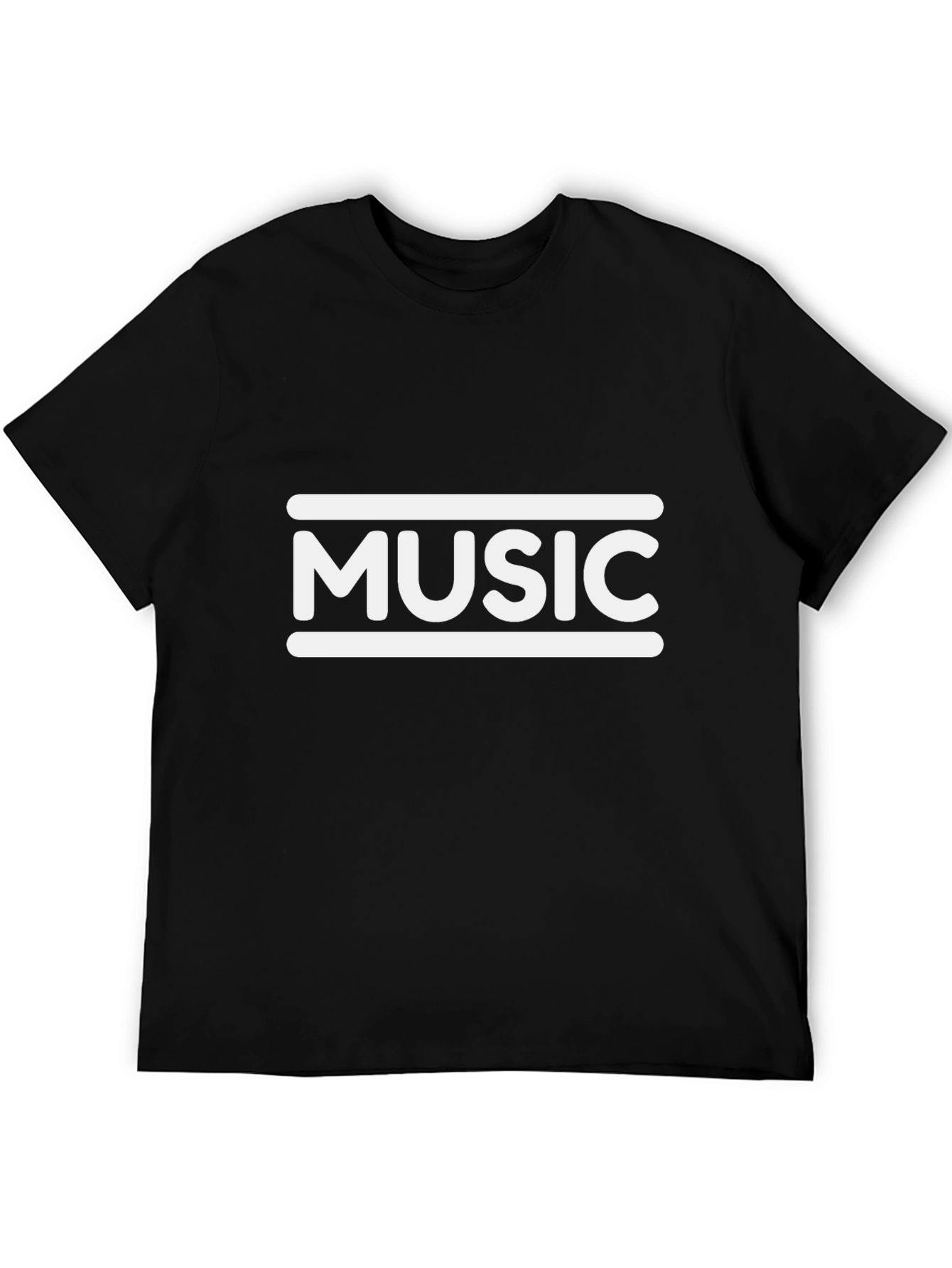 Music Graphic Tee - Stylish Black Cotton T-Shirt