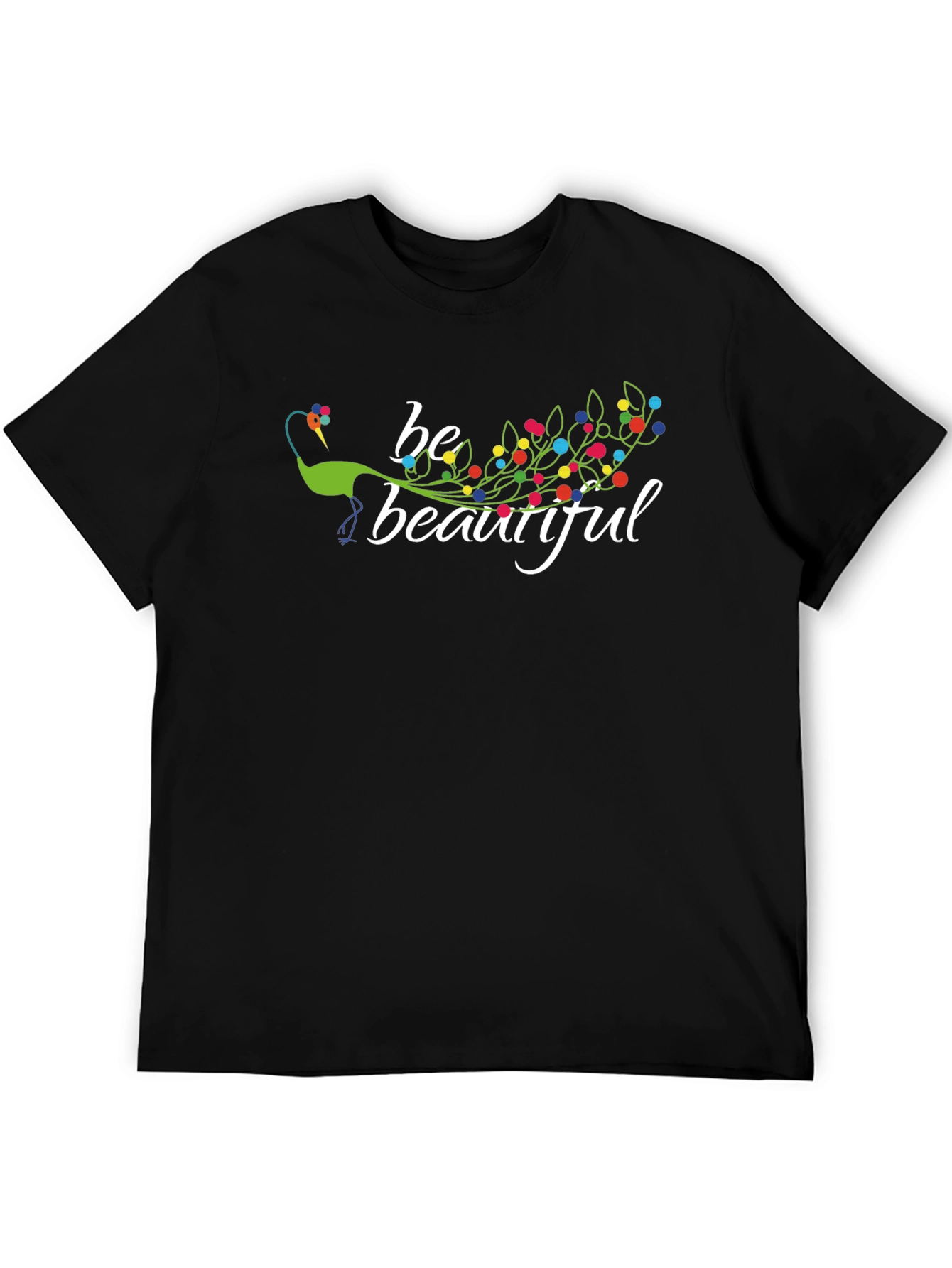 Be Beautiful Peacock Graphic T-Shirt