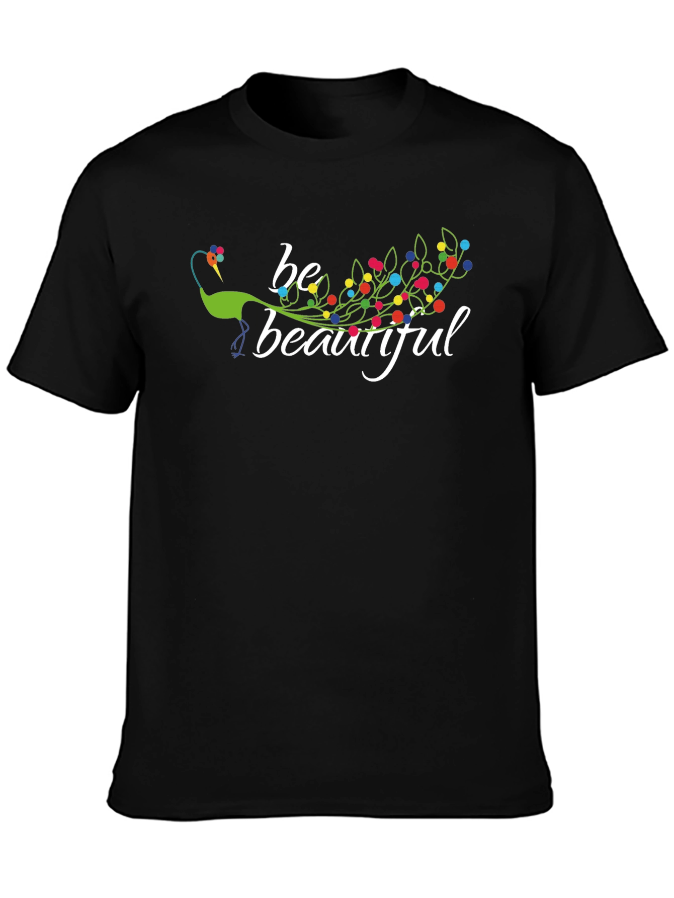 Be Beautiful Peacock Graphic T-Shirt
