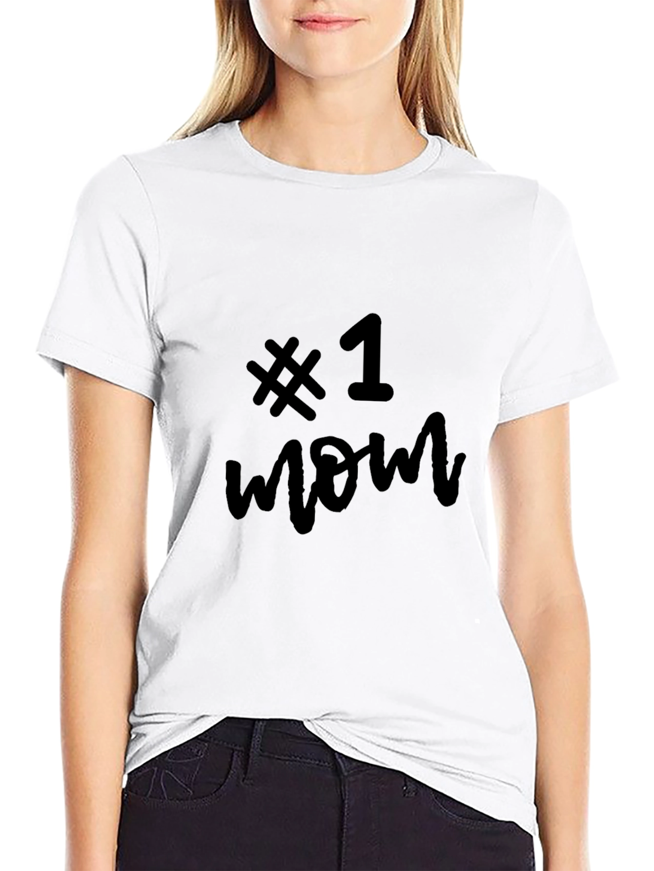 No. 1 Mom Black Graphic Tee