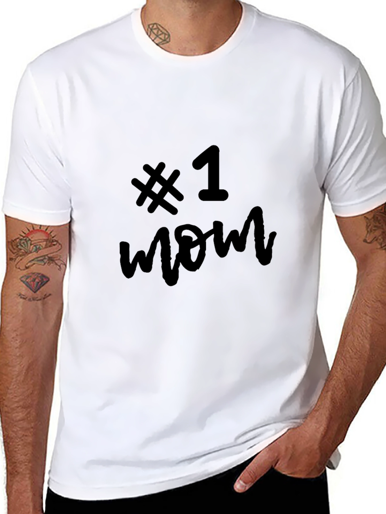 No. 1 Mom Black Graphic Tee