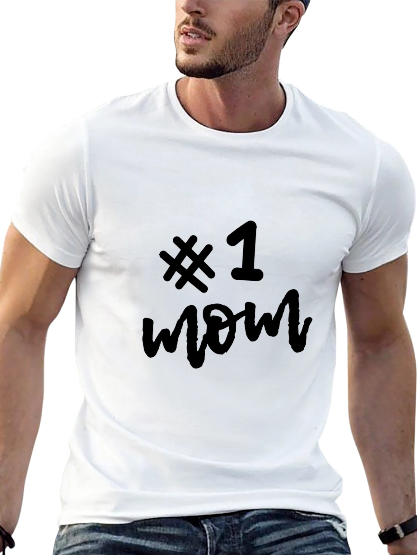 No. 1 Mom Black Graphic Tee