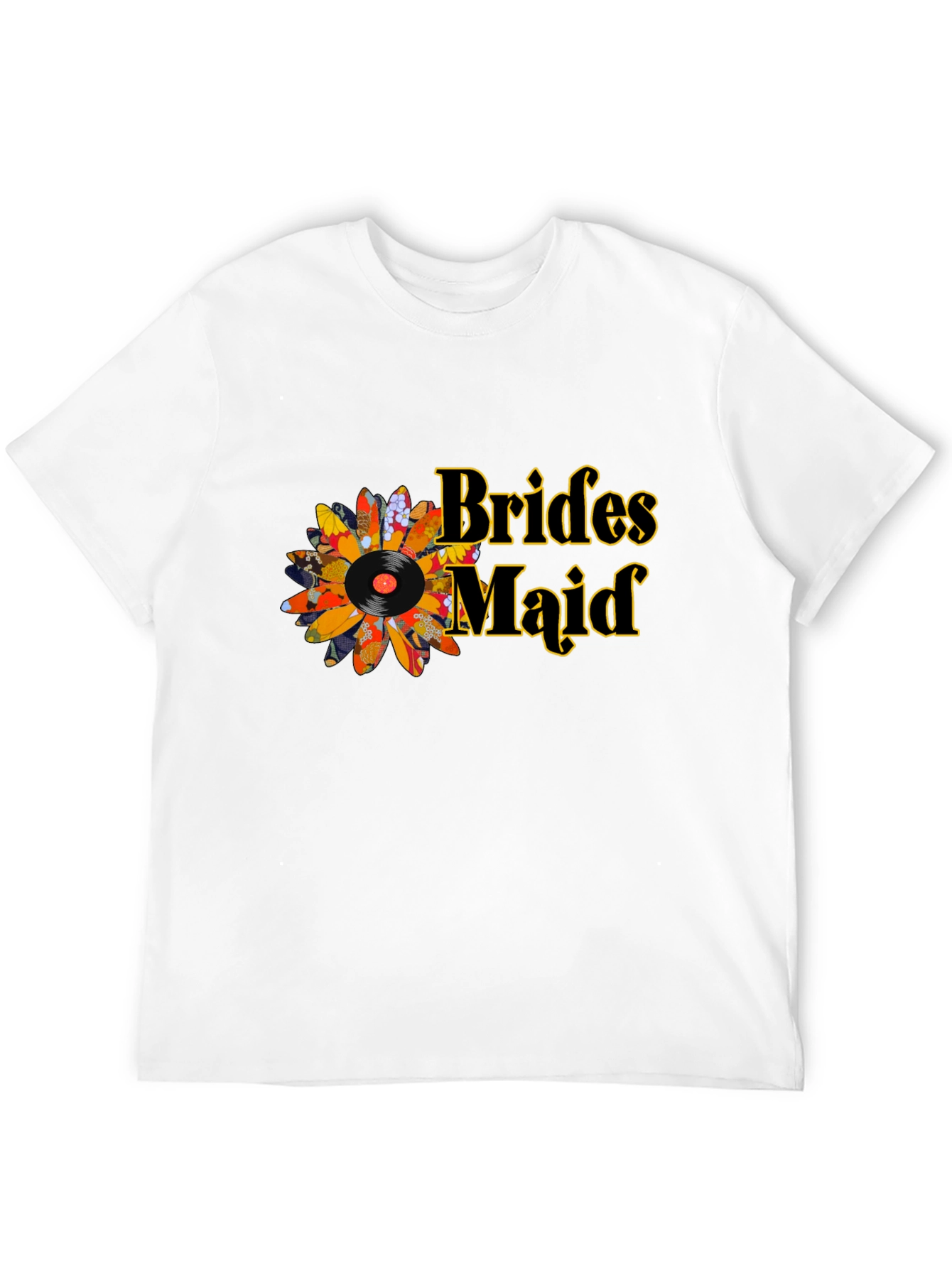 Bridesmaid Floral Record Graphic Tee