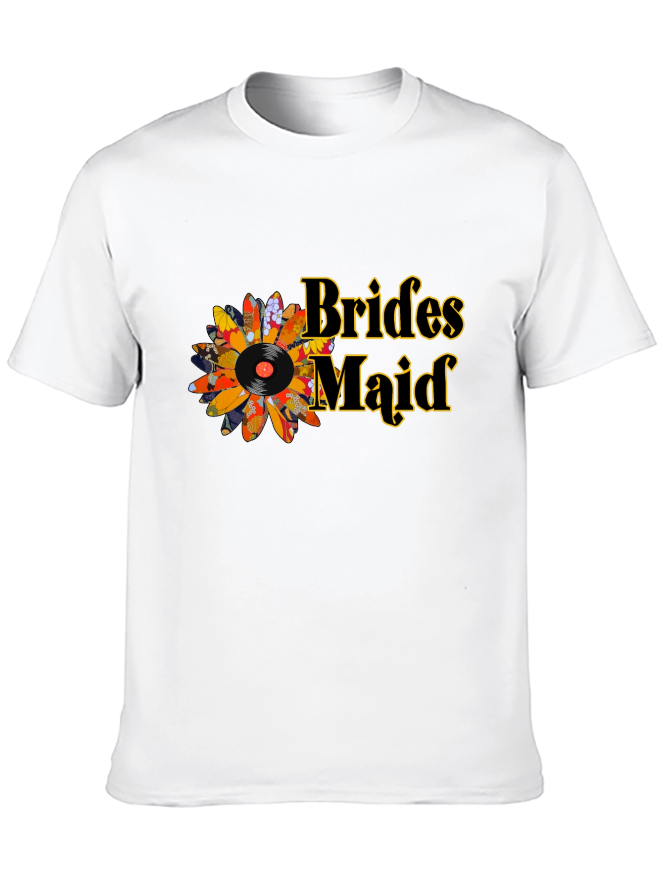 Bridesmaid Floral Record Graphic Tee