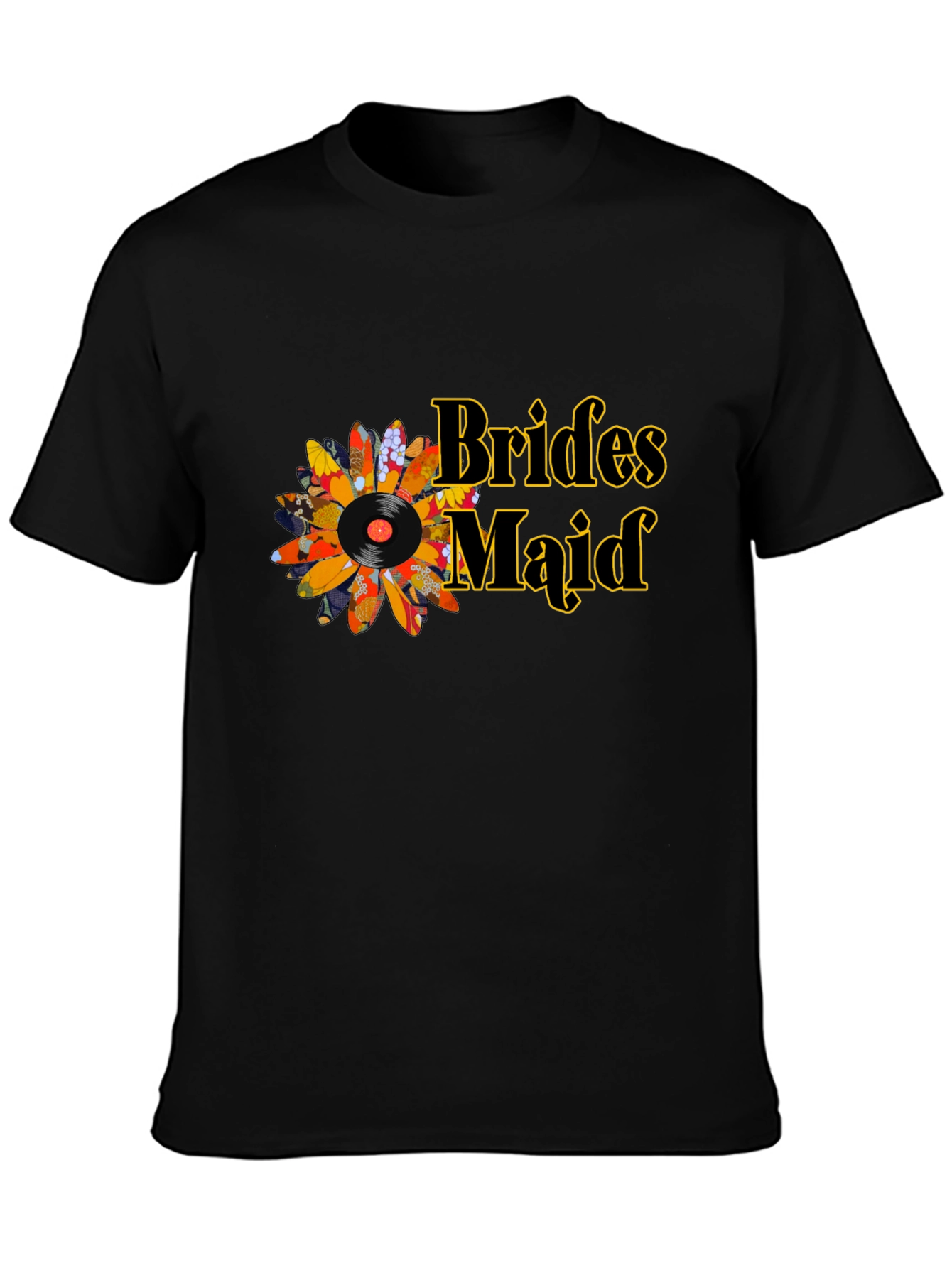 Bridesmaid Floral Record Graphic Tee
