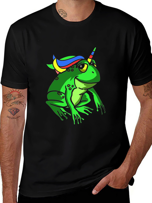 Unicorn Frog T-Shirt - Black Cotton Tee