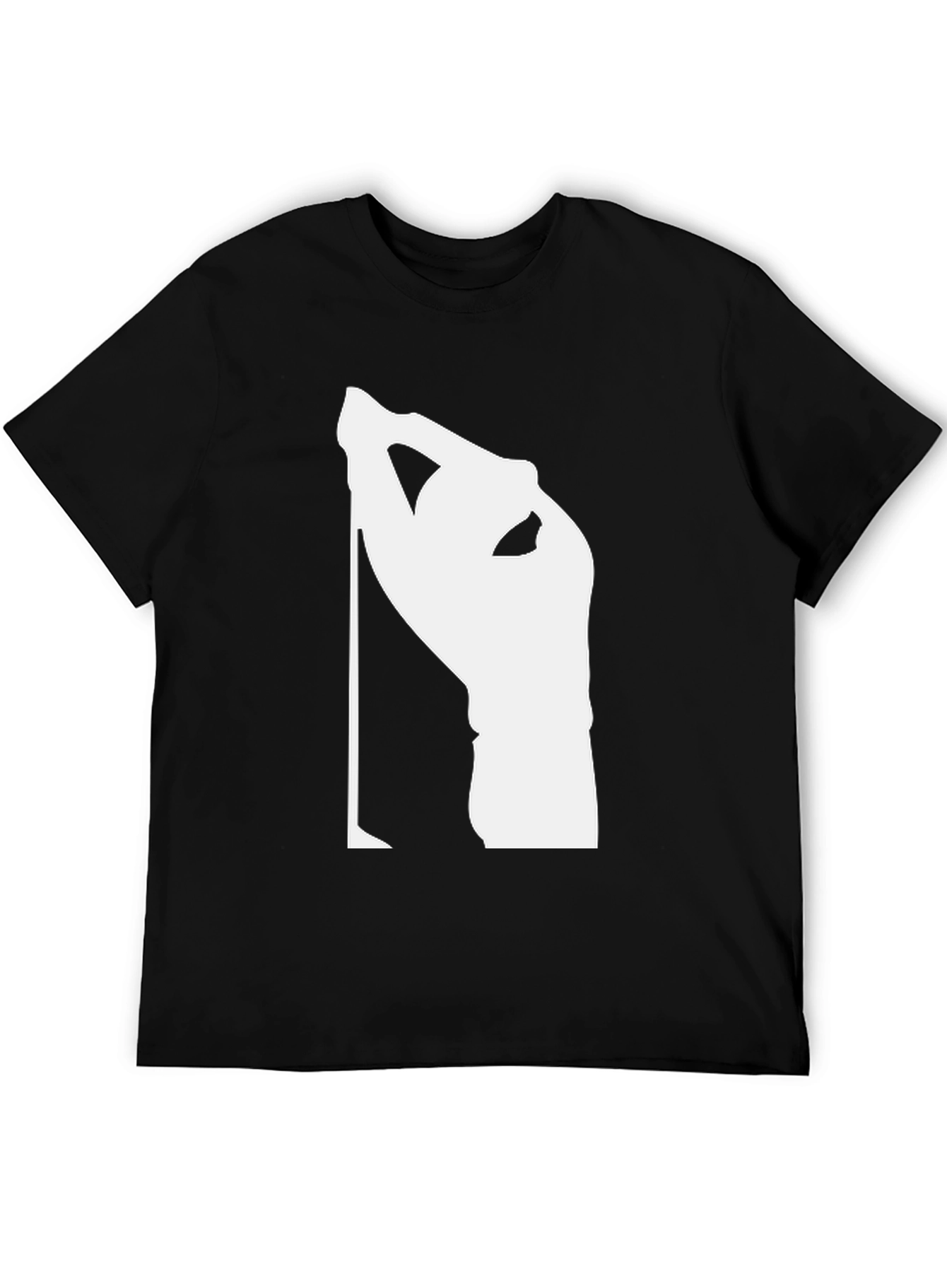 Black T-Shirt with Unique White Graphic Print