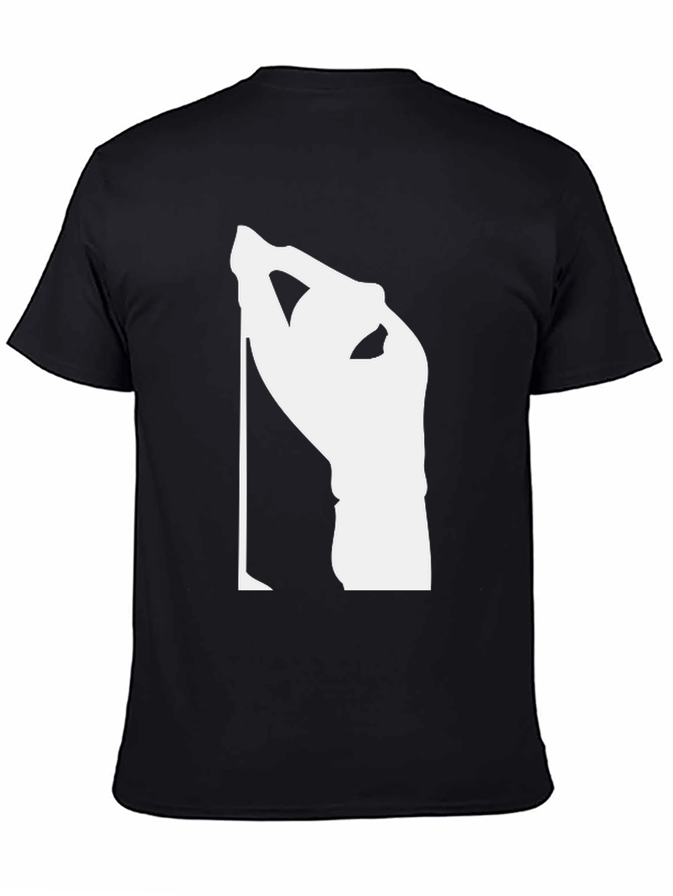 Black T-Shirt with Unique White Graphic Print