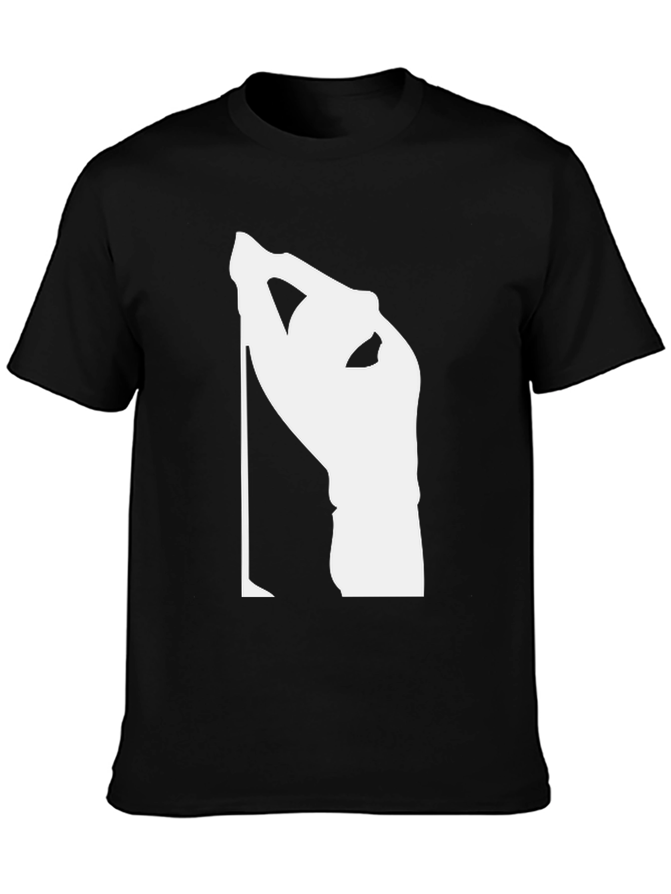 Black T-Shirt with Unique White Graphic Print