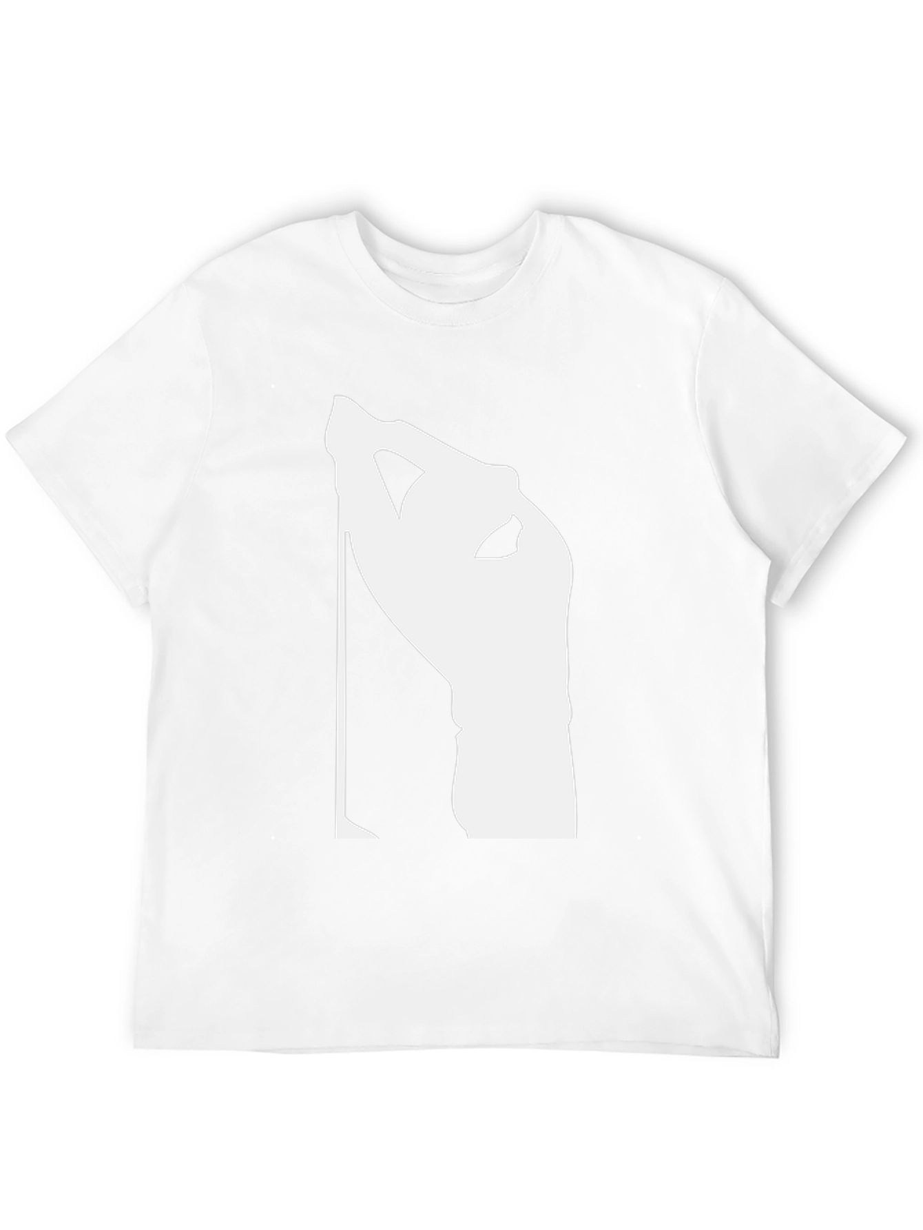 Black T-Shirt with Unique White Graphic Print