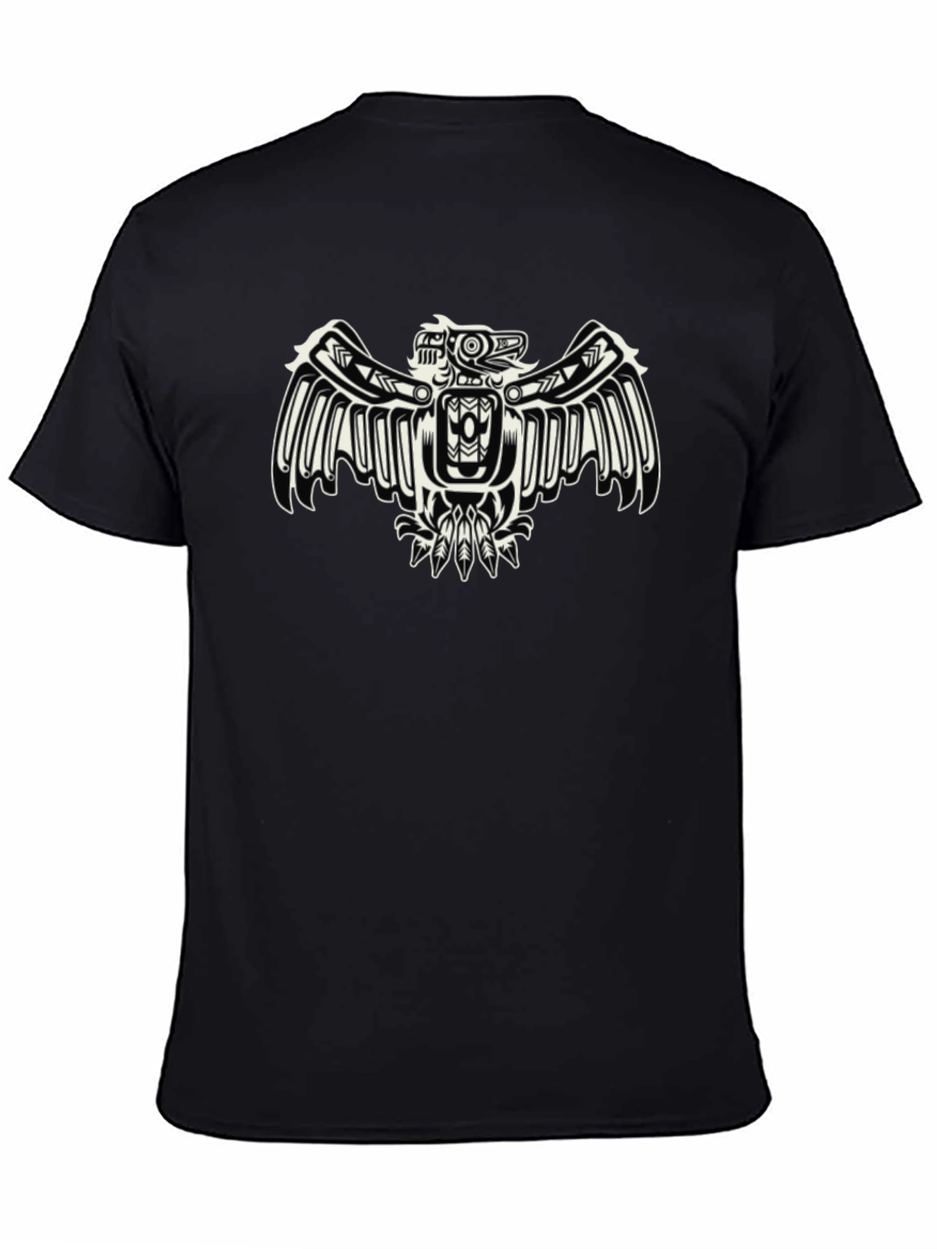 Native American Thunderbird Graphic Black T-Shirt