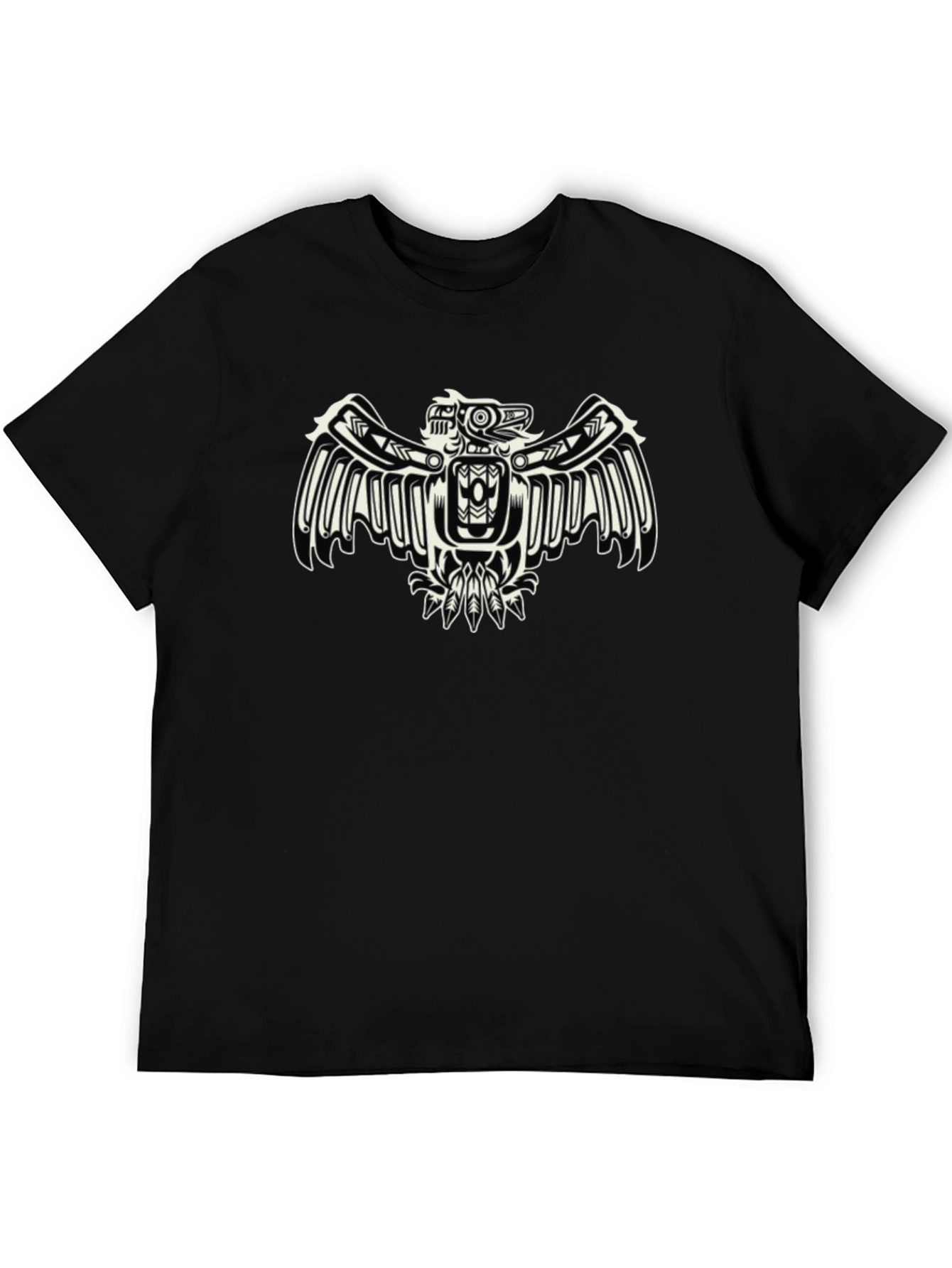 Native American Thunderbird Graphic Black T-Shirt