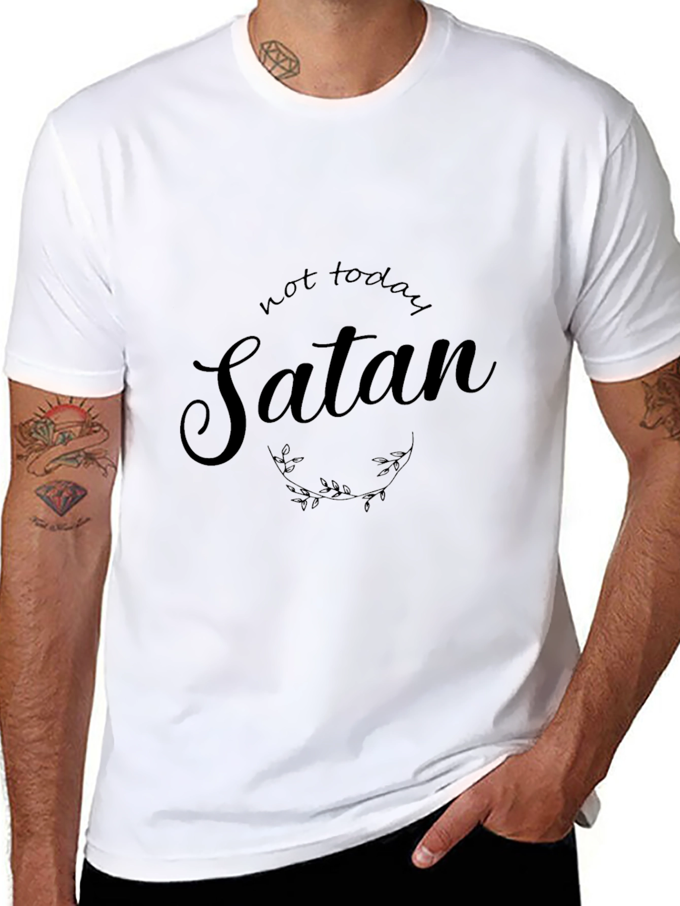 Not Today Satan Black T-Shirt