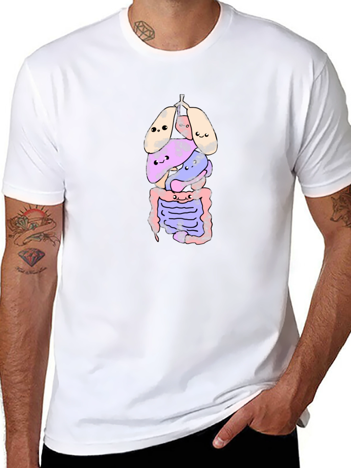 Funny Human Anatomy Cartoon T-Shirt