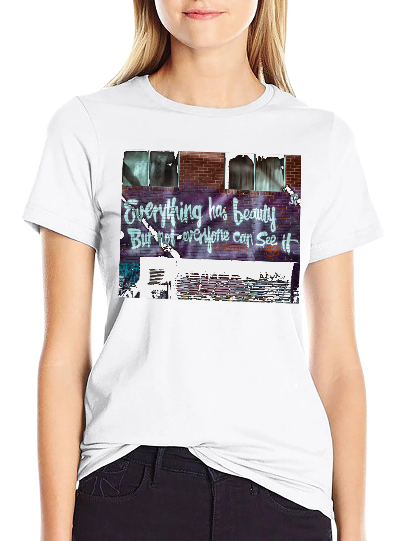 Beauty Graffiti Graphic Tee - Street Art Style