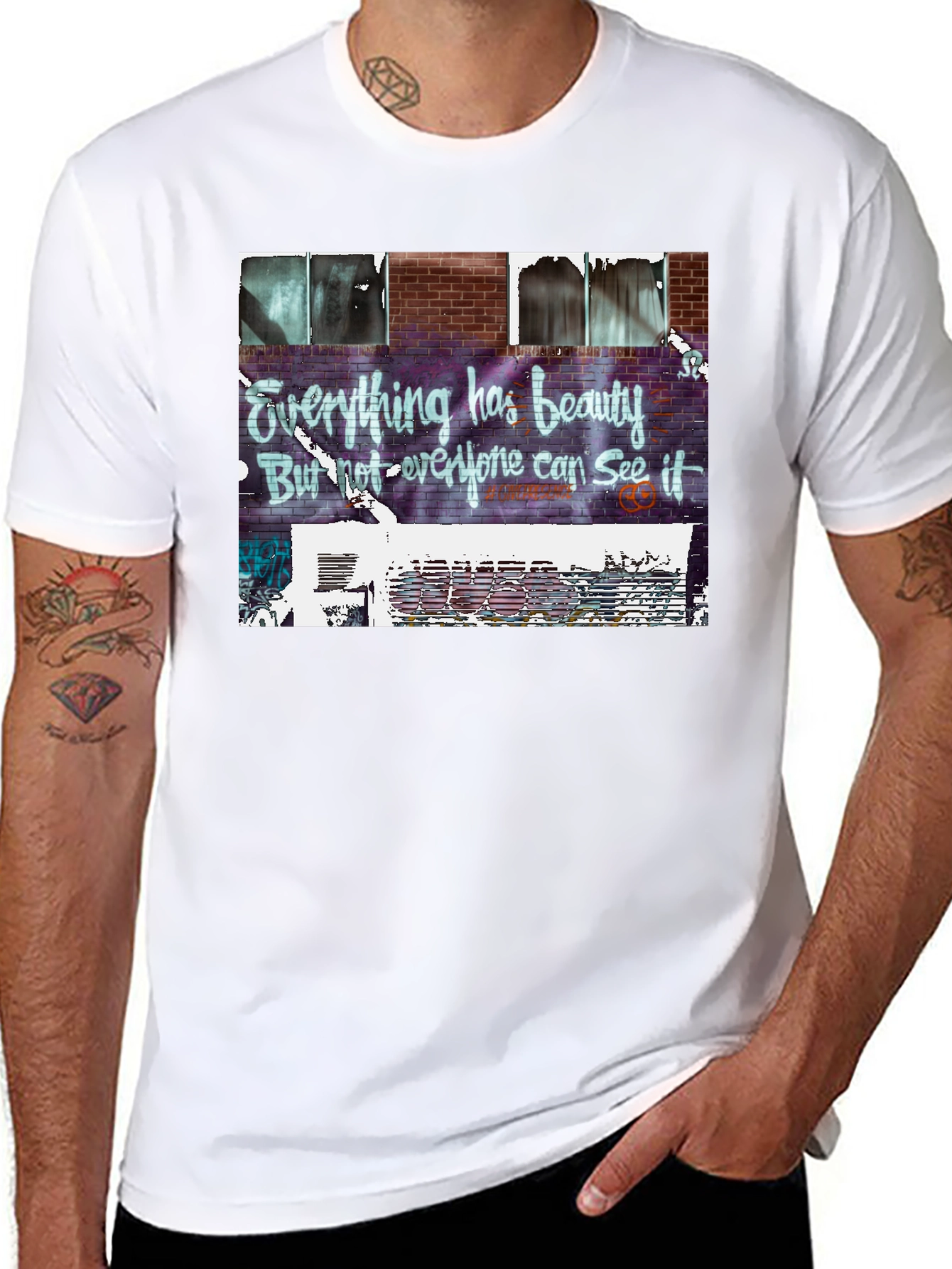Beauty Graffiti Graphic Tee - Street Art Style